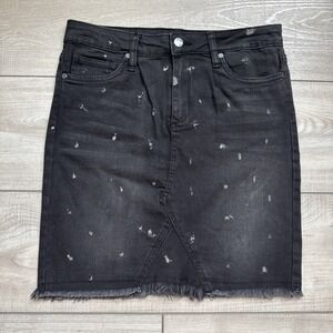 Joe's Jeans Black Frayed Hem Distressed Denim Mini Skirt Kid Girls 16 Whimsigoth